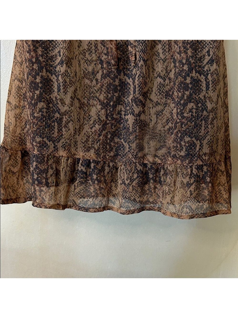 Abercrombie & Fitch Brown/Black Snakeskin Pattern Mini Dress size XS - Picture 9 of 11